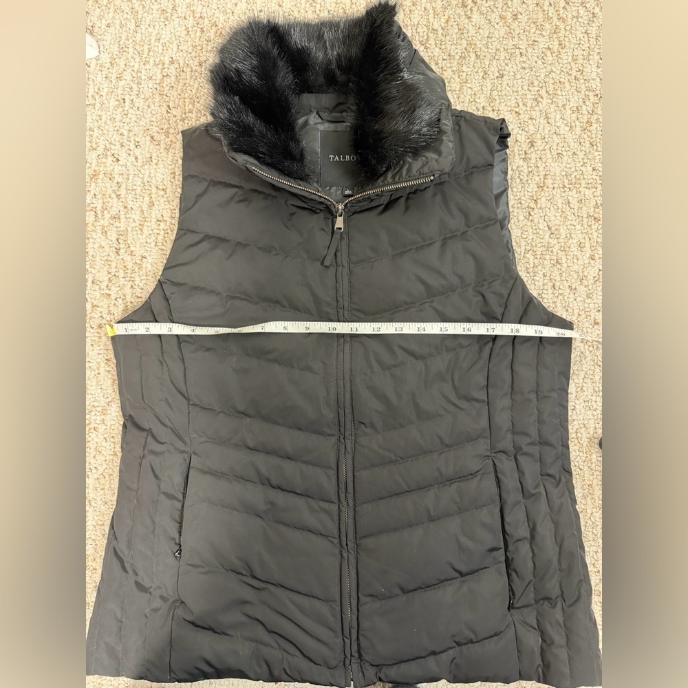 Talbots Black Outerwear with Faux Fur Accent size L - Picture 7 of 9
